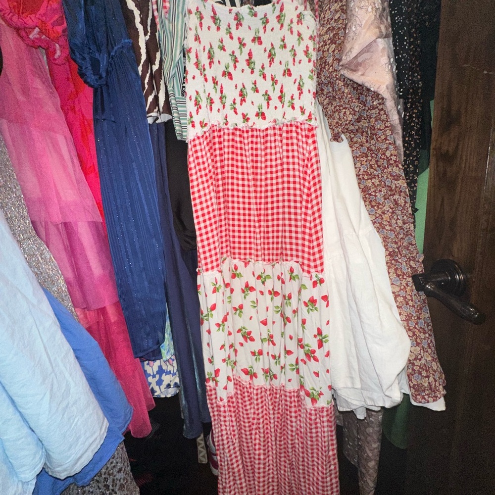 BeBop Red and White Maxi Dress